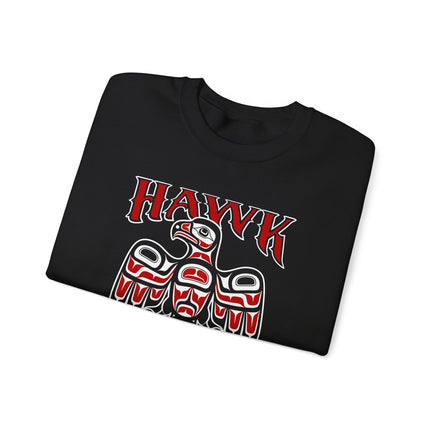 Native American hawk spirit design on an eagle pullover sweatshirt.
