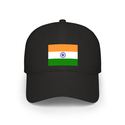 Black cap featuring the Indian flag tricolor design and Ashoka Chakra emblem.