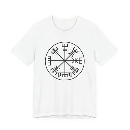 Norse Vegvisir Viking Compass rune circle graphic tee shirt.