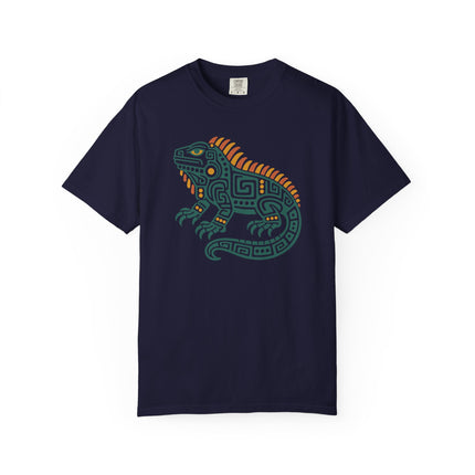 Mayan Iguana T-Shirt | Green Mesoamerican Inspired Animal Graphic