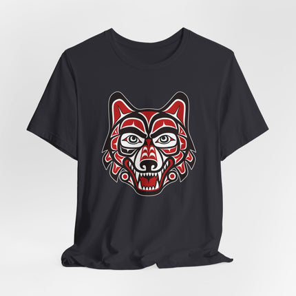 Northwest Coast Wolf Head T-Shirt | Indigenous Tribal Art Graphic Tee | Wolf