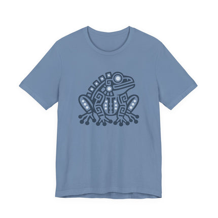 Aztec Frog T-Shirt | Green and Gold Geometric Animal Graphic Tee