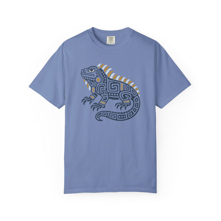 Mayan Iguana T-Shirt | Green Mesoamerican Inspired Animal Graphic