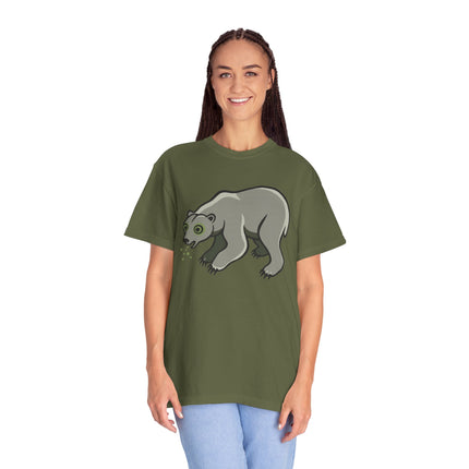 Goofy Blue Polar Bear Spitting Snow T-Shirt | Arctic Animal Tee