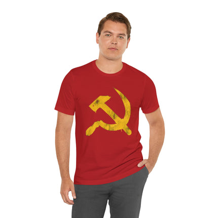 Hammer & Sickle T-Shirt | Yellow Graffiti Communist Soviet Symbol Tee