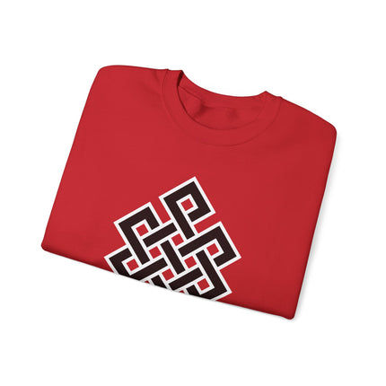 Endless Knot Buddhist Symbol Sweatshirt | Black and White Unisex Pullover V1