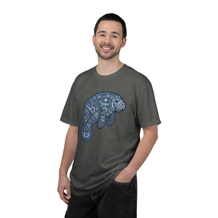 Mayan Manatee Geometric T-Shirt | Tribal Ocean Animal Unisex Unisex Tee