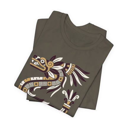 Mayan Feathered Serpent T-Shirt | Kukulkan Geometric Graphic Tee