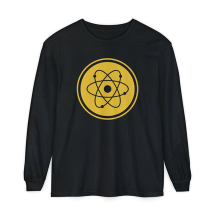 Atomic Orbit Long Sleeve T-Shirt | Yellow Science Symbol Graphic Tee