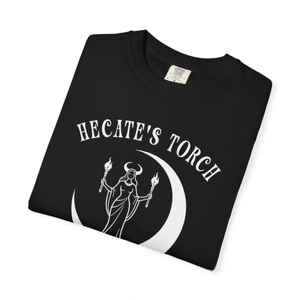 Hecate's Torch Greek Mythology Graphic Tee - Occult Crescent Moon Shirt