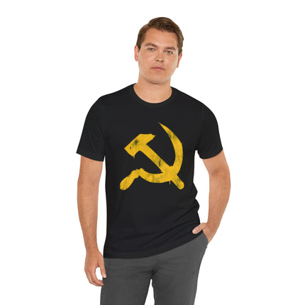 Hammer & Sickle T-Shirt | Yellow Graffiti Communist Soviet Symbol Tee