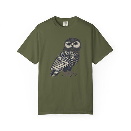 Inuit Inspired Owl T-Shirt | Geometric Tribal Bird Graphic | Comfort Colors
