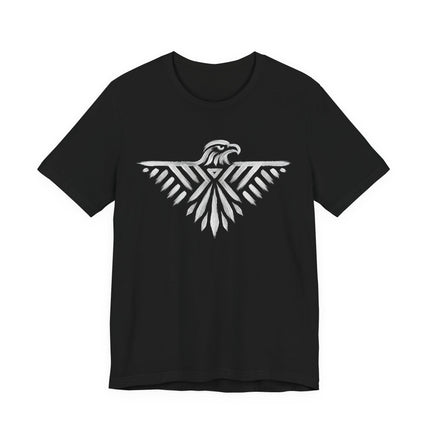 Geometric Thunderbird graphic tee featuring a stylized spirit bird design.