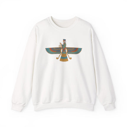 Faravahar Winged Symbol Sweatshirt | Zoroastrian Persian Graphic Pullover Sweatshirt