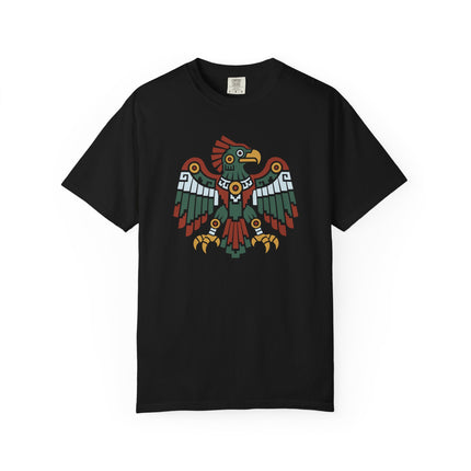 Aztec Eagle T-Shirt | Spread-Wing Bird with Geometric Feather Art Tee