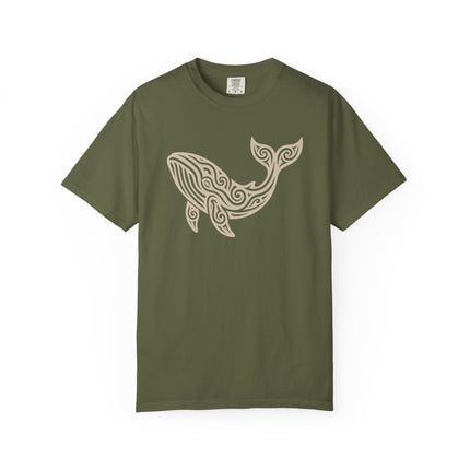 Intricate Tribal Whale T-Shirt | Ocean Animal Graphic Tee | Comfort Colors