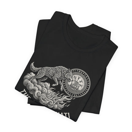 The Chase of Hati Norse Mythology T-Shirt | Viking Wolf Graphic Tee