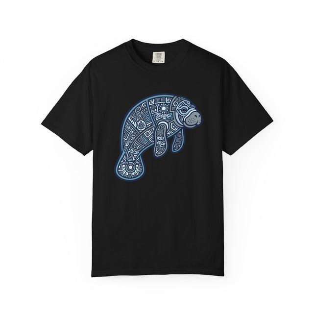 Mayan Manatee Geometric T-Shirt | Tribal Ocean Animal Unisex Unisex Tee