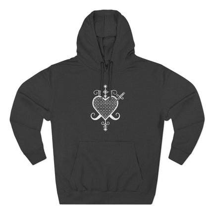 Erzulie Dantor Veve Gothic Voodoo Hoodie | Celestial Heart Sacred Geometry