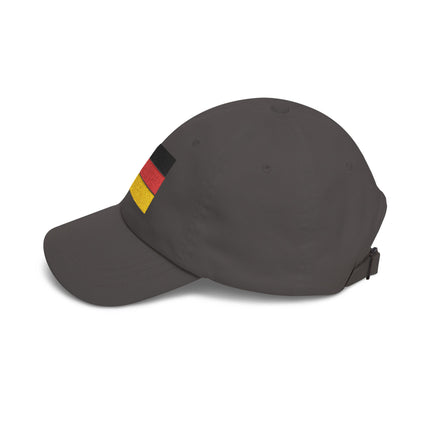German flag embroidered baseball cap in dark gray.