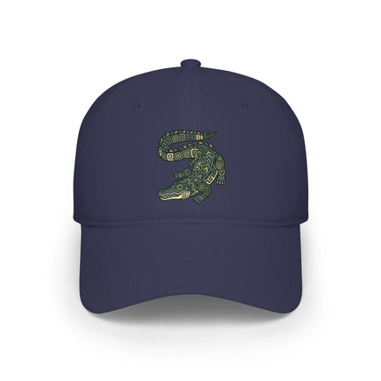 Mayan Crocodile DTF Print Baseball Cap | Ancient Civilization Art Hat