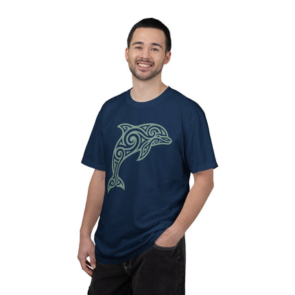 Tribal Dolphin Swirl Art Graphic T-Shirt | Ocean Animal Tee | Comfort Colors