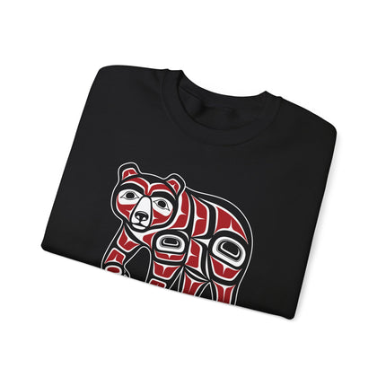 Haida Bear Formline art print sweatshirt featuring native American Indigenous style pullover design.