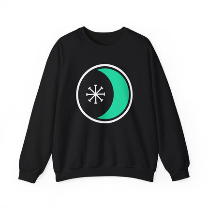 Seax Wicca Crescent Moon & Wheel Sweatshirt | Pagan Witchcraft Pullover Sweatshirt