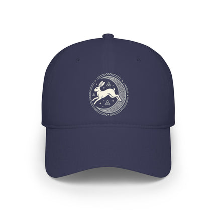 Celtic Hare and Moon DTF Print Baseball Cap | Pagan Folklore Hat