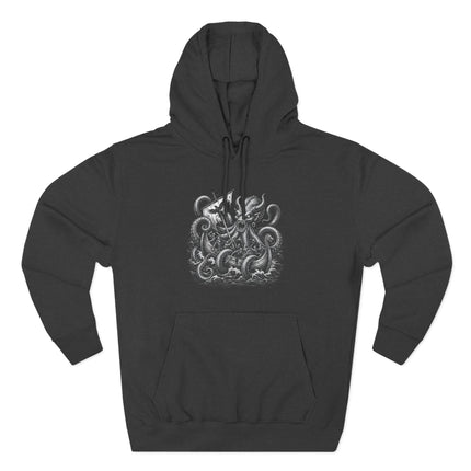 Kraken sea monster graphic featuring Norse mythology and Viking style illustration.