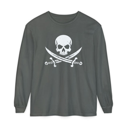 Jolly Roger Long Sleeve T-Shirt | Pirate Skull and Cutlass Graphic Tee
