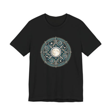 Arianrhod's Wheel Celtic Mythology Graphic Tee | Celestial Moon Mandala