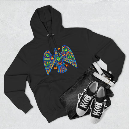 Huichol Eagle Hoodie | Colorful Indigenous Mexican Art Pullover Hoodie