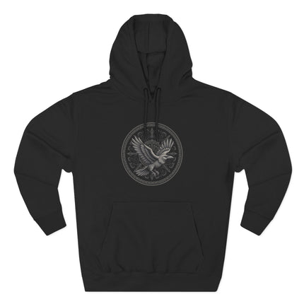 Norse Flying Raven Hoodie | Viking Graphic Unisex Pullover V5