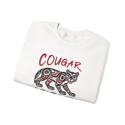 Indigenous Formline Art cougar spirit design sweatshirt pullover featuring native american style.