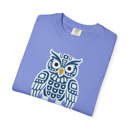Mayan Owl T-Shirt | Warm Geometric Mesoamerican Bird Graphic Tee