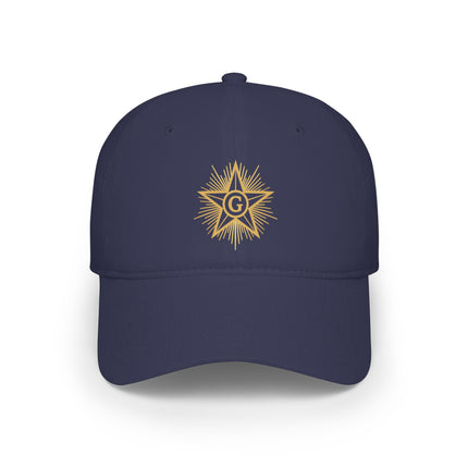 Masonic Blazing Star DTF Print Baseball Cap | Freemason Symbols Hat