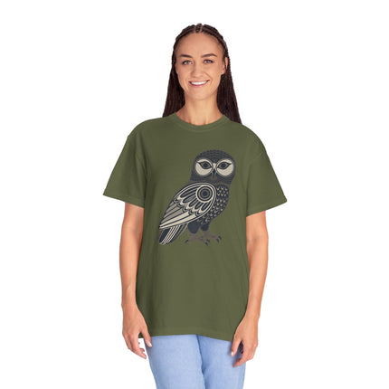 Inuit Inspired Owl T-Shirt | Geometric Tribal Bird Graphic | Comfort Colors
