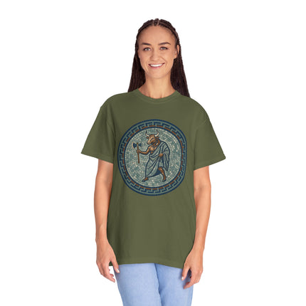 Greek Minotaur Mosaic T-Shirt | Mythology Labyrinth Axe Tee | Comfort Colors