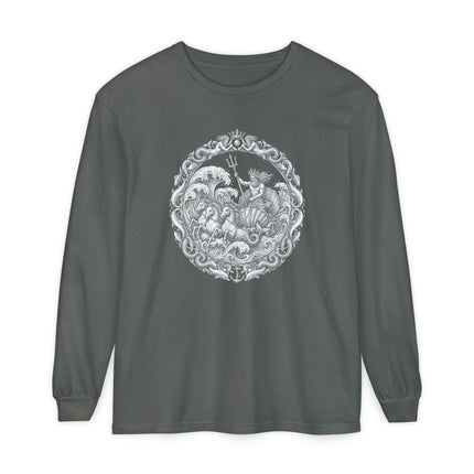 Poseidon Chariot T-Shirt | Greek Sea God with Trident Long Sleeve Tee