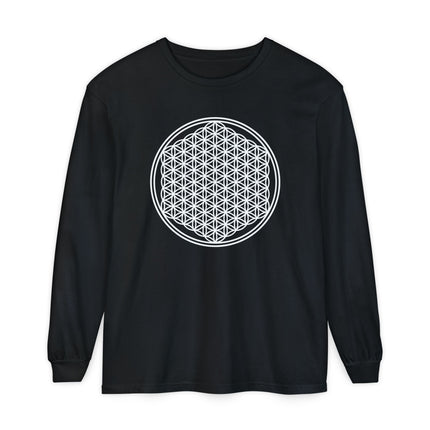 Flower of Life T-Shirt | Sacred Geometry Pattern Long Sleeve Tee