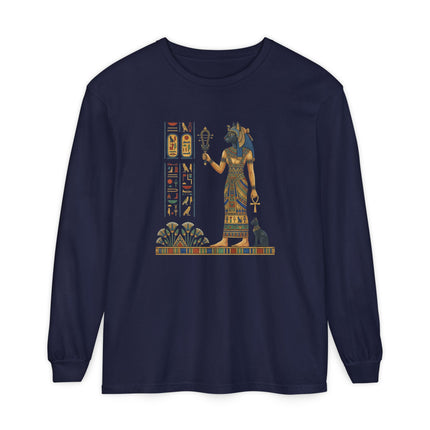 Bastet Egyptian Goddess Long Sleeve T-Shirt | Ancient Egypt Art Tee