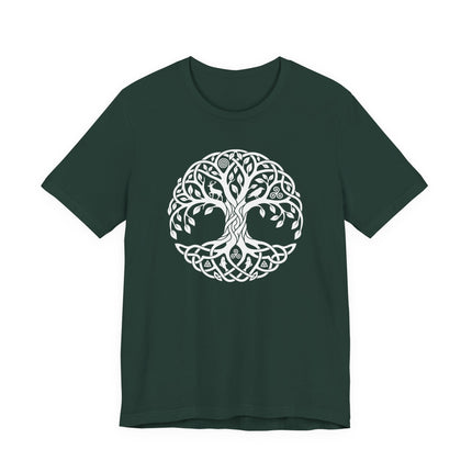 Celtic Tree of Life Yggdrasil World Tree graphic tee shirt design.