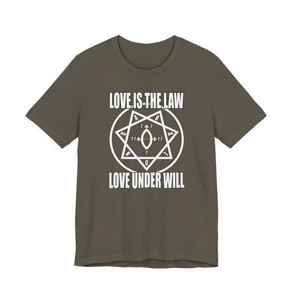 Love Is The Law Unicursal Hexagram T-Shirt | Thelema Crowley Magick | Babylon