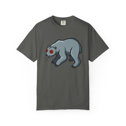 Goofy Blue Polar Bear Spitting Snow T-Shirt | Arctic Animal Tee