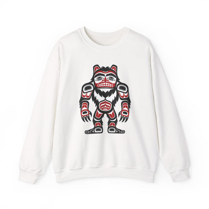 Sasquatch Bigfoot Sweatshirt | Pacific Northwest Indigenous Art Pullover Sweatshirt