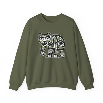 Haida Bear formline art pullover sweatshirt featuring native indigenous design.