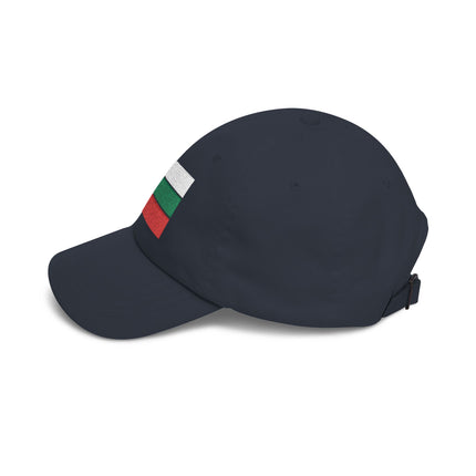 Bulgaria flag baseball cap with embroidered national symbol patch.