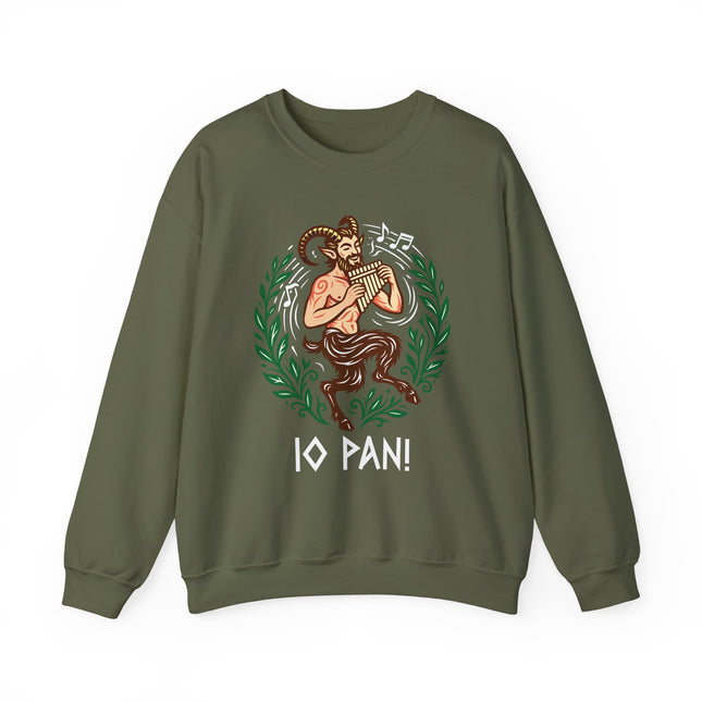Io Pan Greek God Sweatshirt | Pan Flute Mythology Graphic Pullover Sweatshirt