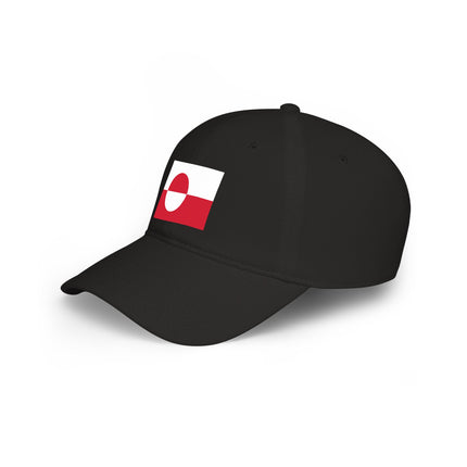 Black baseball cap featuring the Greenland national flag design.